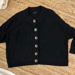 Quince Black Button-Up Cardigan